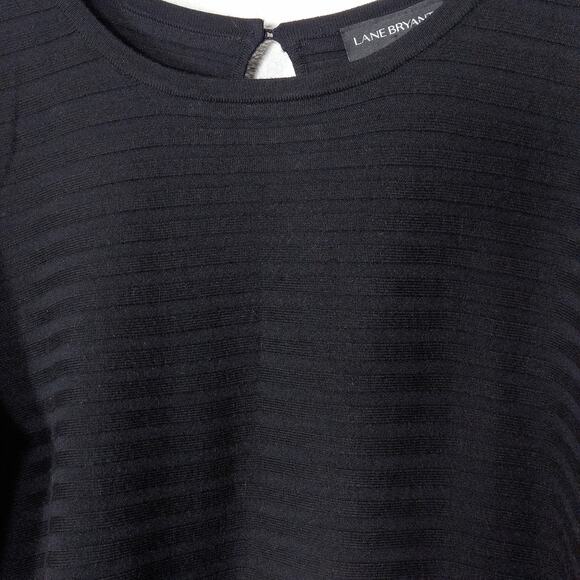 Lane Bryant Textured Knit Keyhole Sleeve Top Black 18/20 Modern Classic - Picture 3 of 11